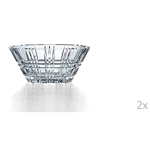 Sada 2 mís z krištáľového skla Nachtmann Square Bowl Set, 15 cm