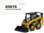 CAT Caterpillar 242D3 Wheeled Skid Steer Loader with Work Tools and Operator Yellow "High Line Series" 1/50 Diecast Model by Diecast Masters