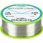 Bezolovnatý pájecí cín Felder Löttechnik ISO-Core "Clear" Sn100Ni+, cívka, 0.250 kg, 1 mm