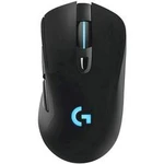 Optická herní myš Logitech Gaming G703 Lightspeed 910-005640, s podsvícením, lze znovu nabíjet, bezdrátové nabíjení, úprava hmotnosti, černá