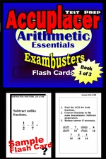 Accuplacer Test Prep Arithmetic Review--Exambusters Flash Cards--Workbook 1 of 3