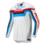 Motokrosový dres Alpinestars Techstar Quadro bílá/modrá neon/červená  L