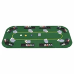 8-Player Folding Poker Tabletopp 4 Fold Rectangular Green