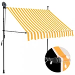 Ručne zaťahovacia markíza s LED svetlom 200x120 cm Dekorhome Biela / oranžová