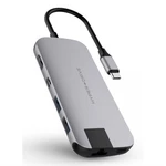 USB Hub HyperDrive Slim USB-C/HDMI, 2x USB 3.1, Mini Display Port, USB-C, RJ45, SD, Micro SD (HY-HD247B-GRAY) sivý multimediálny port • pripojenie do 