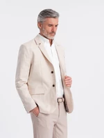 Ombre Men's REGULAR cut blazer with linen - cream