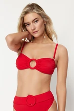 Trendyol Red Strapless Accessory Bikini Top