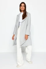 Trendyol Gray Belted Long Wool Cachet Coat