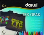 Darwi Tex Fabric Opak Marker Set Set markere textile 12 x 6 ml