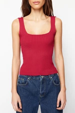 Trendyol Red Basic Square Neck Knitwear Blouse