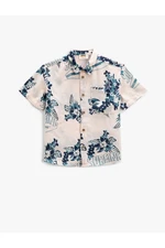 Koton Short Sleeve Shirt Floral Single Pocket Detailed