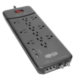 12-Outlet Surge Protector with 2 2.1A USB Ports, 8ft. Cord Distribute AC Power To Connected Home/Office Equipment