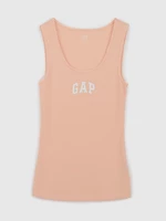 Women's Pink Ribbed Tank Top with GAP Logo