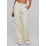 Women's Organic Pleated Trousers - Cream