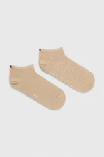 Ponožky Tommy Hilfiger 2-pak dámske, béžová farba, 701227564