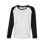 Girls' contrasting raglan long sleeves white/black