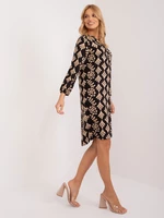 Black shirt dress with print SUBLEVEL