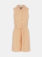 White-Orange Striped Short Jumpsuit Pieces Tamar - Women