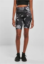 Women's High Waist Tech Mesh AOP Cycle Shorts darkflower