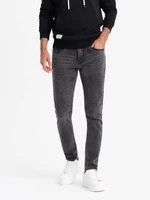 Ombre Men's tailored denim SLIM FIT pants with elastane - graphite