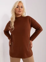 Brown women's sweater plus size with viscose