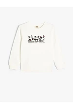 Koton Sweatshirt Long Sleeve Teddy Bear Printed Crew Neck Cotton