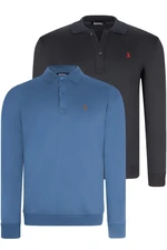 DOUBLE SET V4007 DEWBERRY MEN'S SWEATSHIRT-NAVY-INDIGO