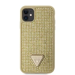 Zadní kryt Guess Rhinestones Triangle Metal Logo pro Apple iPhone 11, zlatá