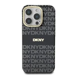 Zadní kryt DKNY PC/TPU Repeat Pattern Tonal Stripe Magsafe pro Apple iPhone 16 Pro, černá