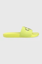 Pantofle Calvin Klein Jeans SLIDE MONOGRAM CO pánské, zelená barva, YM0YM00061