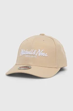 Šiltovka s prímesou vlny Mitchell&Ness béžová farba, s nášivkou