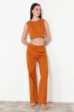 Trendyol Light Brown Wide Leg Woven Trousers