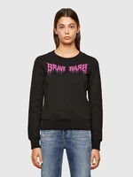 Diesel Sweatshirt - FAMOUS black with pink inscription