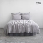 Jasnoszara lniana pościel dwuosobowa 200x220 cm – Linen Tales