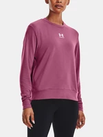 Pink Under Armour Rival Terry Crew T-Shirt