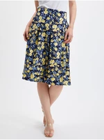 Orsay Yellow-Blue Ladies Pleated Floral Skirt - Women