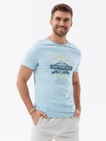 Ombre Men's printed cotton t-shirt - blue