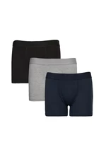 AC&Co / Altınyıldız Classics Men's Grey-Navy Blue 3-pack of Flexible Cotton Boxers.