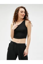 Koton Crop Corduroy Singlets Asymmetrical Collar