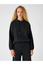 Koton Hooded Sweatshirt with Elastic Detail.