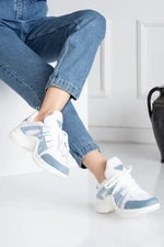 İnan Ayakkabı WOMEN'S BLUE&WHITE SNEAKERS WITH SNEAKERS Y2020