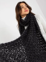 Women's dark gray and black winter scarf