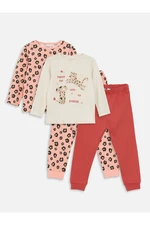 LC Waikiki Crew Neck Long Sleeve Baby Girl Pajamas Set 2-Pack