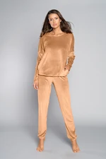 Women's Juga set, long sleeves, long trousers - camel