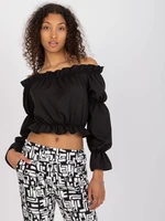 Black Spanish Blouse with Long Sleeves RUE PARIS