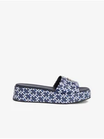 Blue Women's Patterned Slippers on the Tommy Hilfiger Platform - Women