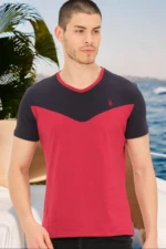 T8591 DEWBERRY MENS T-SHIRT-PLAIN BURGUNDY