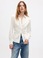 Cream Women's Satin Shirt GAP