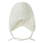Bavlněná čepice s vázáním- bílá - 40_42 CREAMY