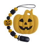 Halloween Dummy Chain Infant Silicone Pacifier Clips Pumpkin Teething Holder Baby Teether Set Baby Gift